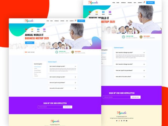 Download #19Agenda- Event Conference Web Template - Premium Resources