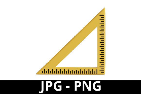 Download 3d Rendered Yellow Triangle Ruler - Premium Resources