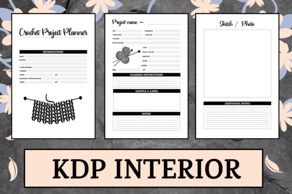 Download Crochet Project Planner | KDP Interior - Crochet project planner Collection