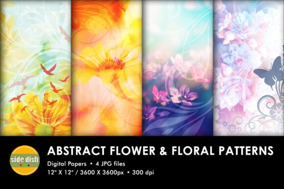 Download Abstract Flowers Digital Background - Premium Resources