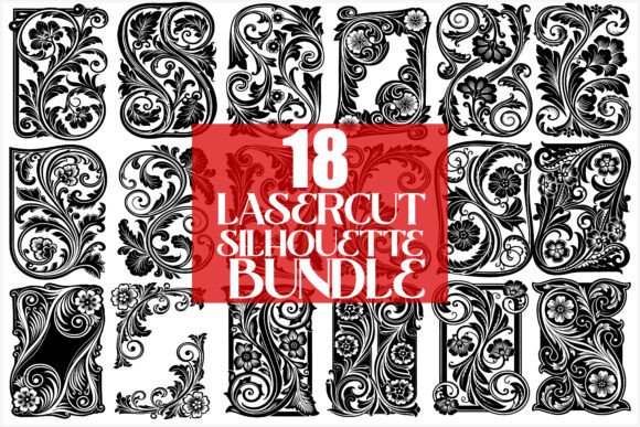 Download Elegant Laser Cut Floral Frames Bundle - Premium Resources