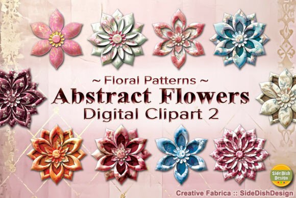 Download Abstract Flowers Digital Clipart 2 - Premium Resources